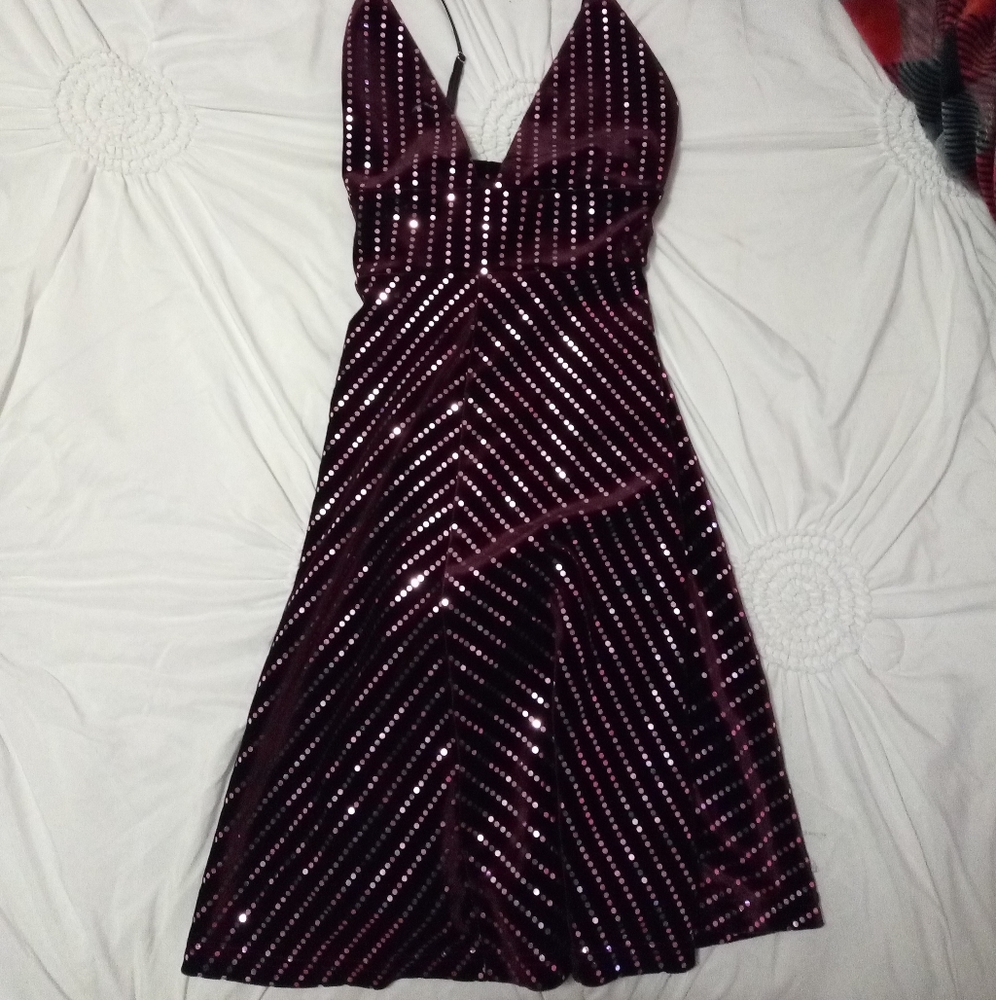 Purple sequined dress